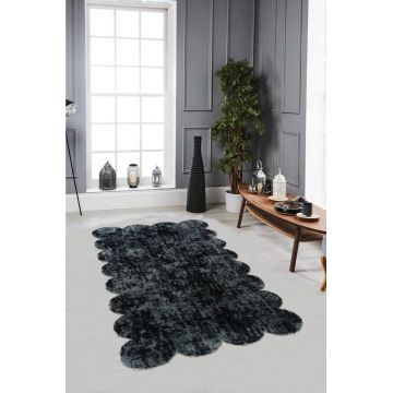 Covor de hol, Laser Pattern, 100x300 cm, Poliester, Gri inchis