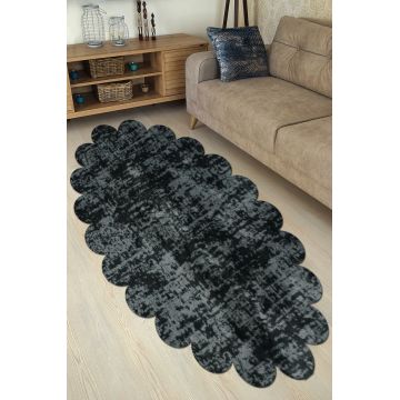 Covor, Ellipse Daisy Pattern, 80x120 cm, Poliester, Gri inchis