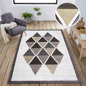 Covor, 2656A, 200x290 cm, Polipropilena, Alb / Auriu / Nurcă / Gri Covor, 2656A, 200x290 cm, Polipropilena, Alb / Auriu / Nurcă / Gri