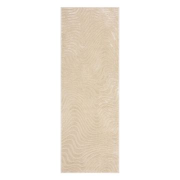 Covor bej tip traversă din lână 80x230 cm Channel – Flair Rugs