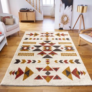 Covor, GR631, 80x300 cm, Poliester, Crem / Galben Covor, GR631, 80x300 cm, Poliester, Crem / Galben