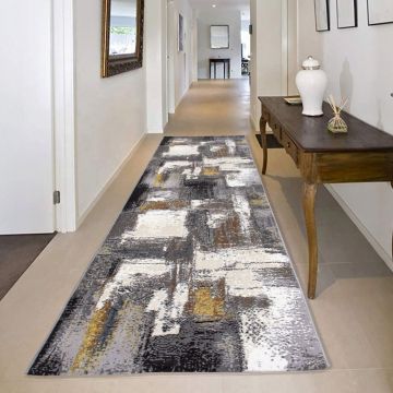 Covor, HE633, 80x150 cm, Poliester, Crem / Aur Covor, HE633, 80x150 cm, Poliester, Crem / Aur