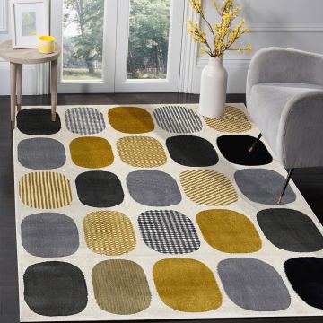 Covor, HE679 , 200x290 cm, Polipropilena, Crem / Galben Covor, HE679 , 200x290 cm, Polipropilena, Crem / Galben