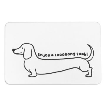 Covoraș de baie alb 39x60 cm Dachshund – Artsy Doormats