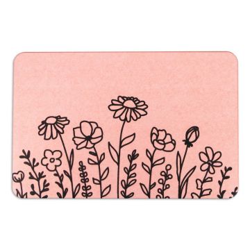 Covoraș de baie roz deschis 39x60 cm Floral Lines – Artsy Doormats