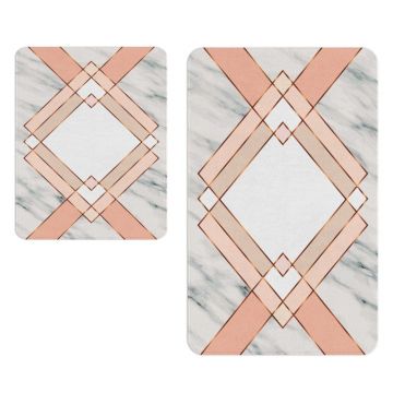 Set covorașe de baie albe/roz 2 buc. – Oyo Concept