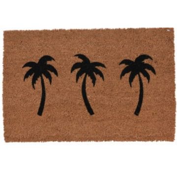 Covoras de intrare Palm, 39x59 cm, fibra de cocos, maro/negru
