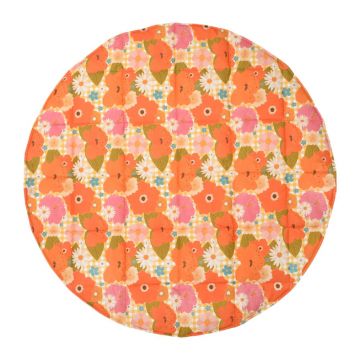 Covoraș de joacă pentru copii portocaliu Picnic with Flowers – Moi Mili