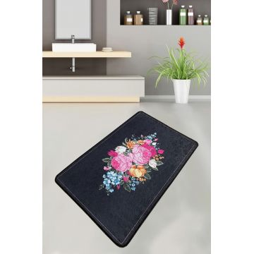 Covoras de baie, L'essentiel Maison, Blomst, 70x120 cm, Poliester, Multicolor