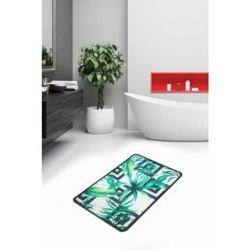 Covoras de baie, L'essentiel Maison, Botanic Djt, 40x60 cm, Multicolor