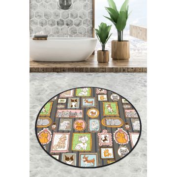 Covoras de baie, L'essentiel Maison, Callatte Circle Djt 80, Multicolor
