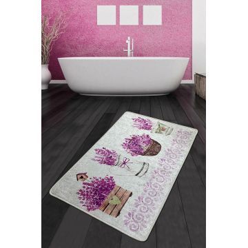 Covoras de baie, L'essentiel Maison, Giardino Di Lavanda Djt (80 x 100), 80x100 cm, Poliester, Multicolor
