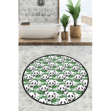 Covoras de baie, L'essentiel Maison, Green Panda Circle Djt 80, Multicolor