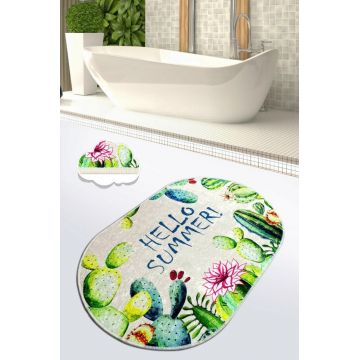 Covoras de baie, L'essentiel Maison, Hello Summer (70 x 120), 70x120 cm, Poliester, Multicolor