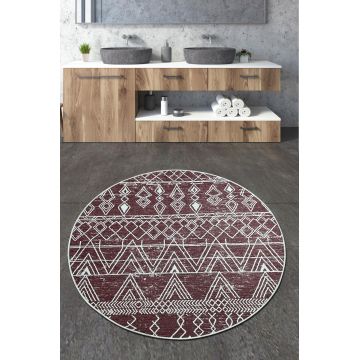 Covoras de baie, L'essentiel Maison, Straordinario Djt, Roșu Claret / Alb
