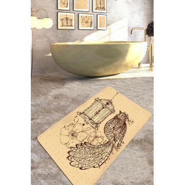 Covoras de baie, L'essentiel Maison, Malurus (80 x 100), 80x100 cm, Poliester, Camel/Maro