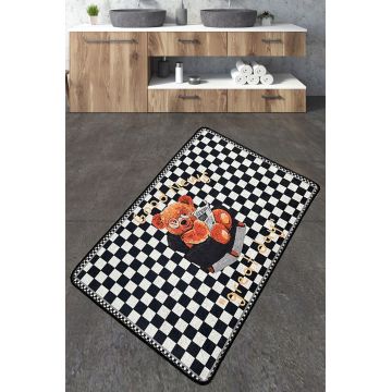 Covoras de baie, L'essentiel Maison, Newspaper, 70x120 cm, Poliester, Multicolor