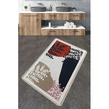 Covoras de baie, L'essentiel Maison, Noe, 70x120 cm, Poliester, Multicolor