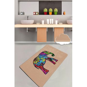 Covoras de baie, L'essentiel Maison, Olifant, 70x120 cm, Poliester, Multicolor