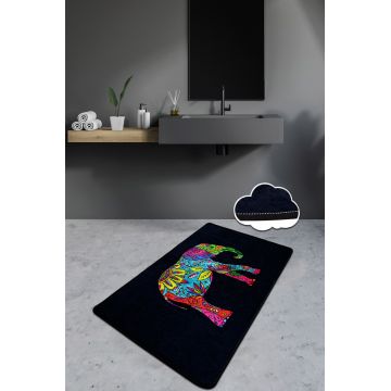 Covoras de baie, L'essentiel Maison, Olifant, 80x100 cm, Poliester, Multicolor