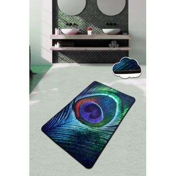 Covoras de baie, L'essentiel Maison, Peacock (80 x 100), 80x100 cm, Poliester, Multicolor