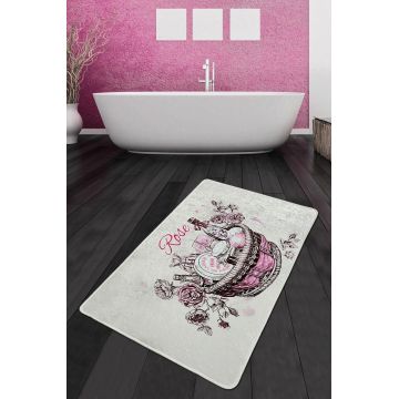 Covoras de baie, L'essentiel Maison, Rose Basket Djt (70 x 120), 70x120 cm, Poliester, Multicolor