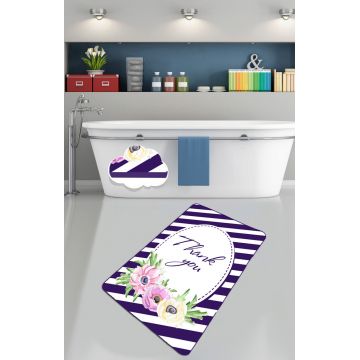 Covoras de baie, L'essentiel Maison, Thank You (70 x 120), 70x120 cm, Poliester, Multicolor