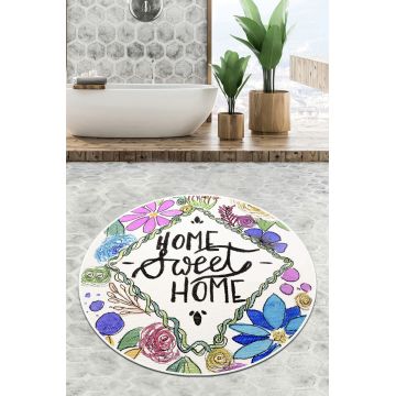 Covoras de baie, L'essentiel Maison, Topiary Circle Djt 80, Multicolor