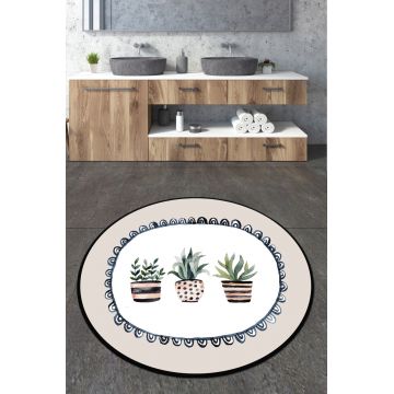 Covoras de baie, L'essentiel Maison, Guipure Circle Djt 100, Multicolor