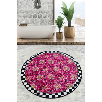 Covoras de baie, Chilai Home, Habena Djt (100 cm), Poliester, Multicolor