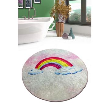 Covoras de baie, Chilai Home, Leno Djt (100 cm), Poliester, Multicolor