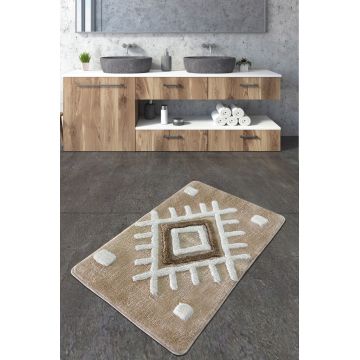Covoras de baie, Chilai Home, Punica, 60x100 cm, Acril, Piatra