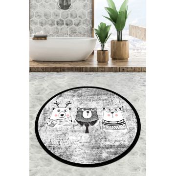 Covoras de baie, Chilai, Three Bears Circle Djt 140, Poliester, Multicolor