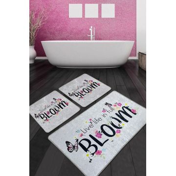 Set covoraș de baie (3 bucăți), Chilai, Bloom Djt, Poliester, Multicolor