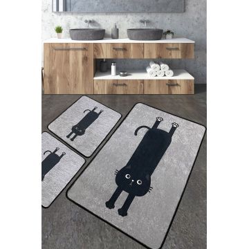 Set covoraș de baie (3 bucăți), Chilai, Comfort v2, Poliester, Multicolor