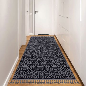 Covor de hol, LasMonte 3006, 80x150 cm, 60% bumbac;40% fibre acrilice, Gri inchis