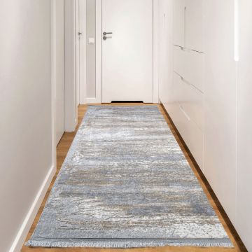 Covor de hol, Notta 1120, 100x400 cm, 60% polipropilena/40% poliester, Gri / Bej / Crem