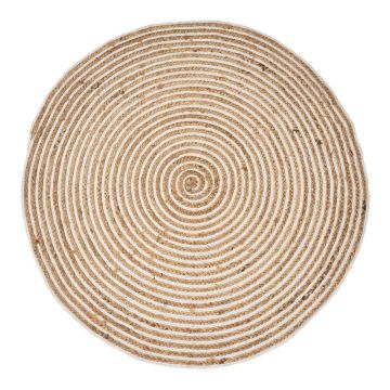 Covor rotund din iută ø 120 cm Natur – Casa Selección