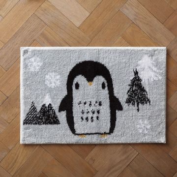 Covoraș de baie gri deschis 40x60 cm Cosy Penguin – Catherine Lansfield