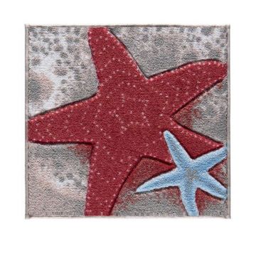 Covoras de baie, Confetti, Sea Star, 50x57 cm, Poliamida, Coral