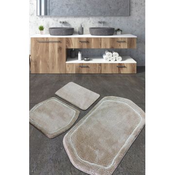 Set covoraș de baie (3 bucăți), Chilai Home, Genom, Acril, Piatra