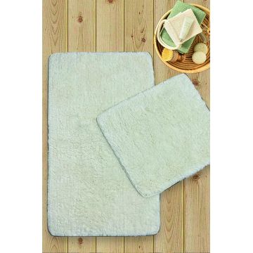 Set covorase de baie 2 piese, Chilai Home, Cotton Basic, Bumbac, Ecru