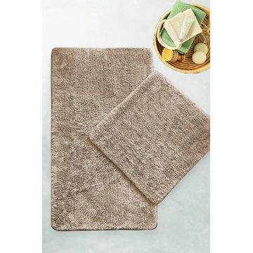 Set covorase de baie 2 piese, Chilai Home, Cotton Basic, Bumbac, Piatra
