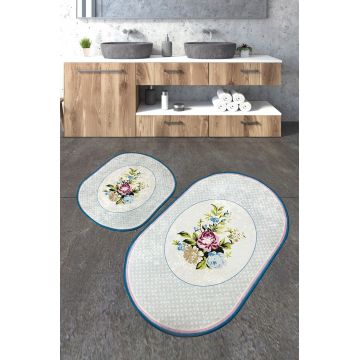 Set covorase de baie 2 piese, Chilai Home, Lous, Poliester, Multicolor