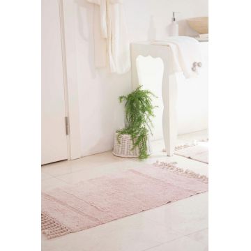 Set covorase de baie 2 piese, Irya Home, Paloma, Bumbac, Roz pudra
