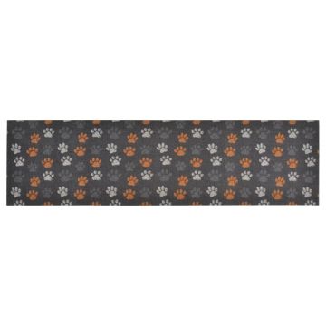 vidaXL Covor de bucătărie lavabil Paws, 45x150 cm, catifea