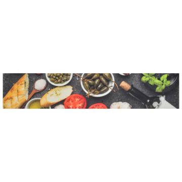 vidaXL Covor de bucătărie lavabil Wine & Dinner, 60x300 cm, catifea