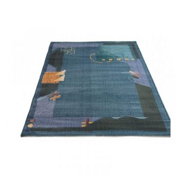 Covor Gobi 10125/2900 Navy albastru dreptunghiular 60 x 105 cm ieftin