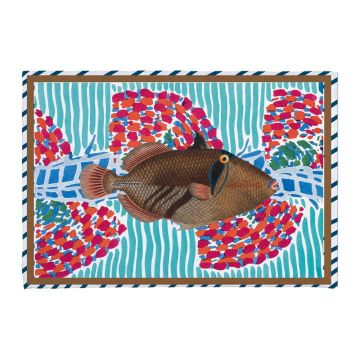 Covoraș de baie turcoaz 40x60 cm Tufted Fish – Really Nice Things Covoraș de baie turcoaz 40x60 cm Tufted Fish – Really Nice Things