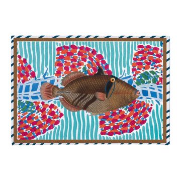 Covoraș de baie turcoaz 40x60 cm Tufted Fish – Really Nice Things